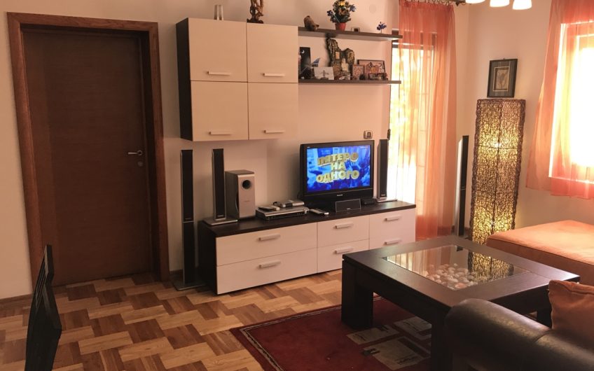 Unique two-bedroom apartment with green patio not far from sea in Petrovac, 57 m²