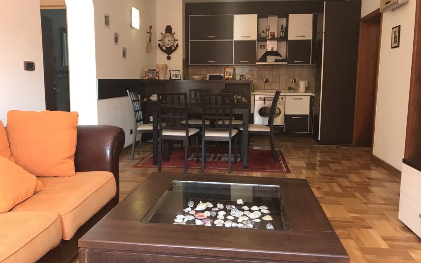 Unique two-bedroom apartment with green patio not far from sea in Petrovac, 57 m²