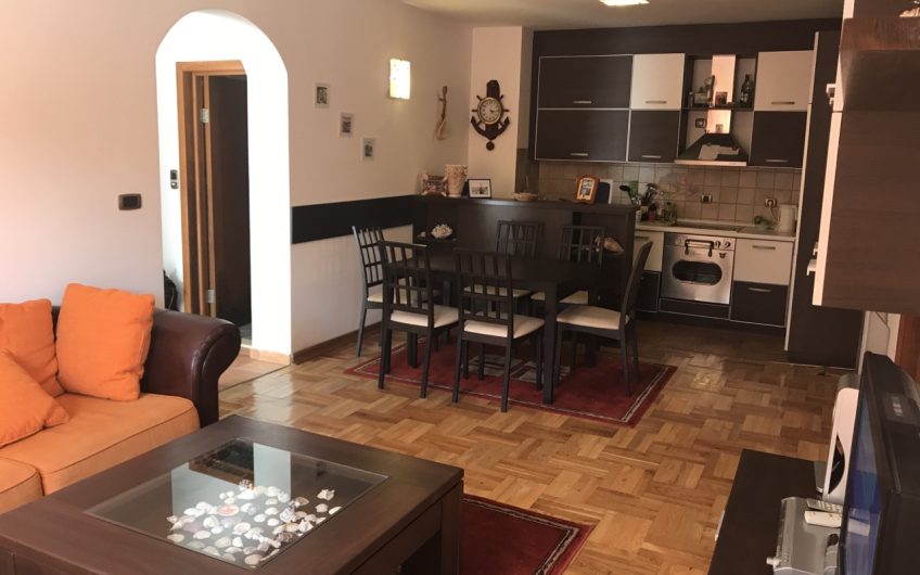 Unique two-bedroom apartment with green patio not far from sea in Petrovac, 57 m²