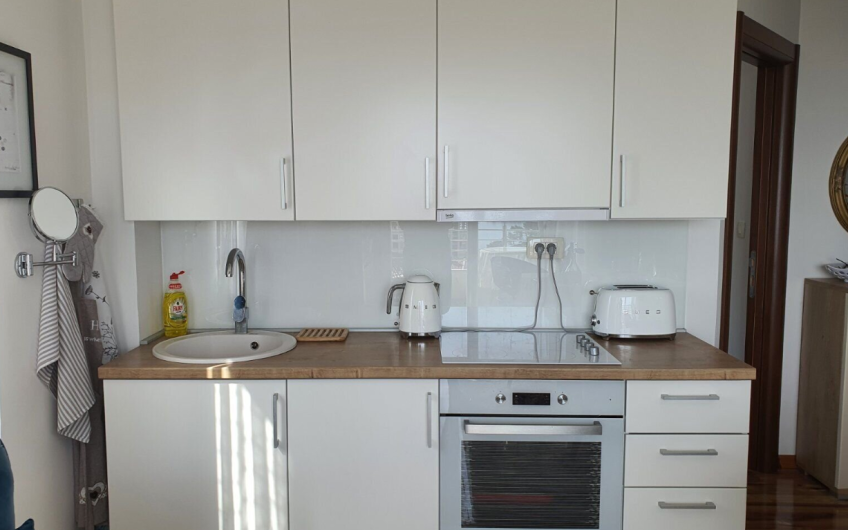 Modern one-bedroom apartment with beautiful seaview and pool in Petrovac, 45 m²